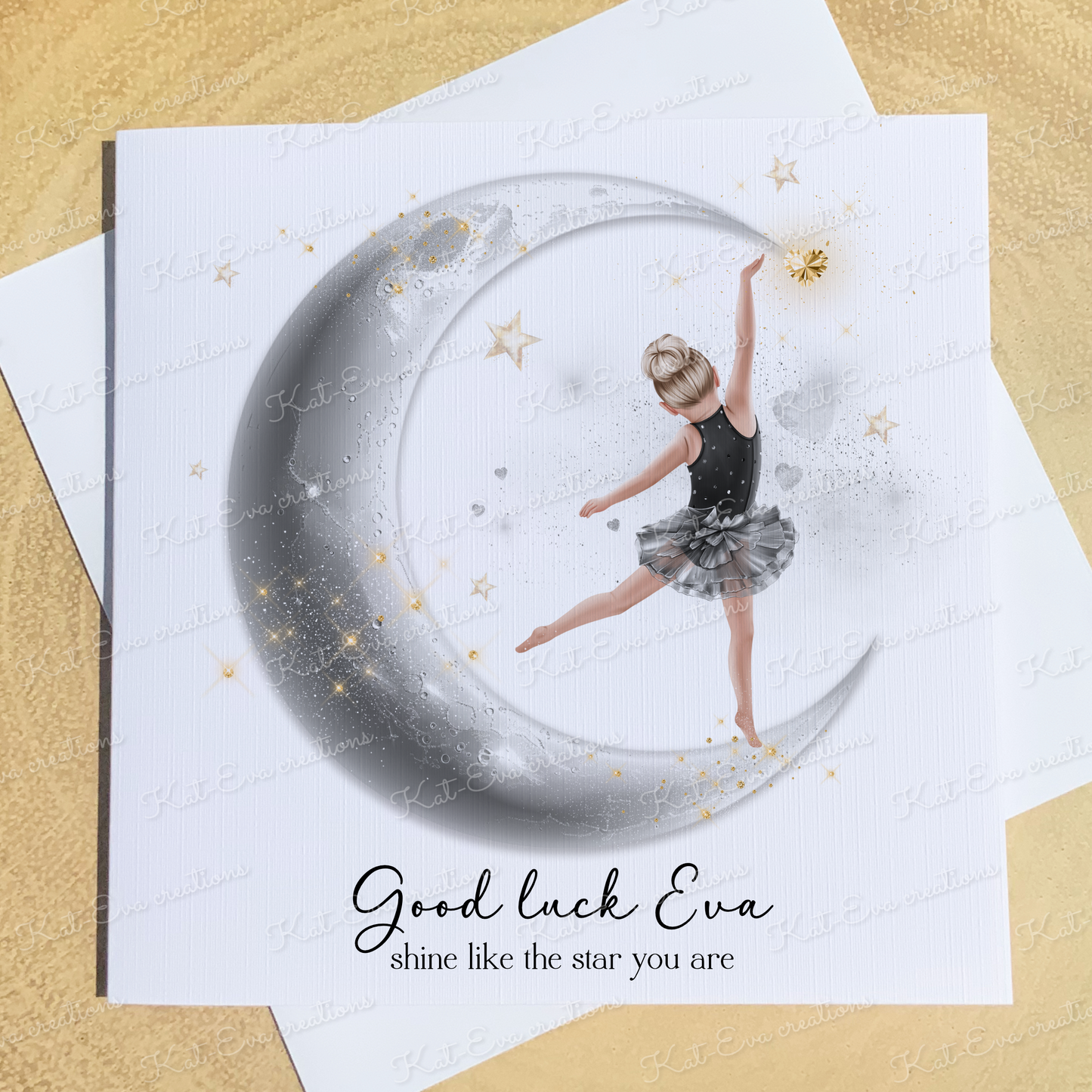 Personalised ballet, ballerina card. Good luck, well done, congratulations or birthday card. Choice of wording and ballerina (Copy)