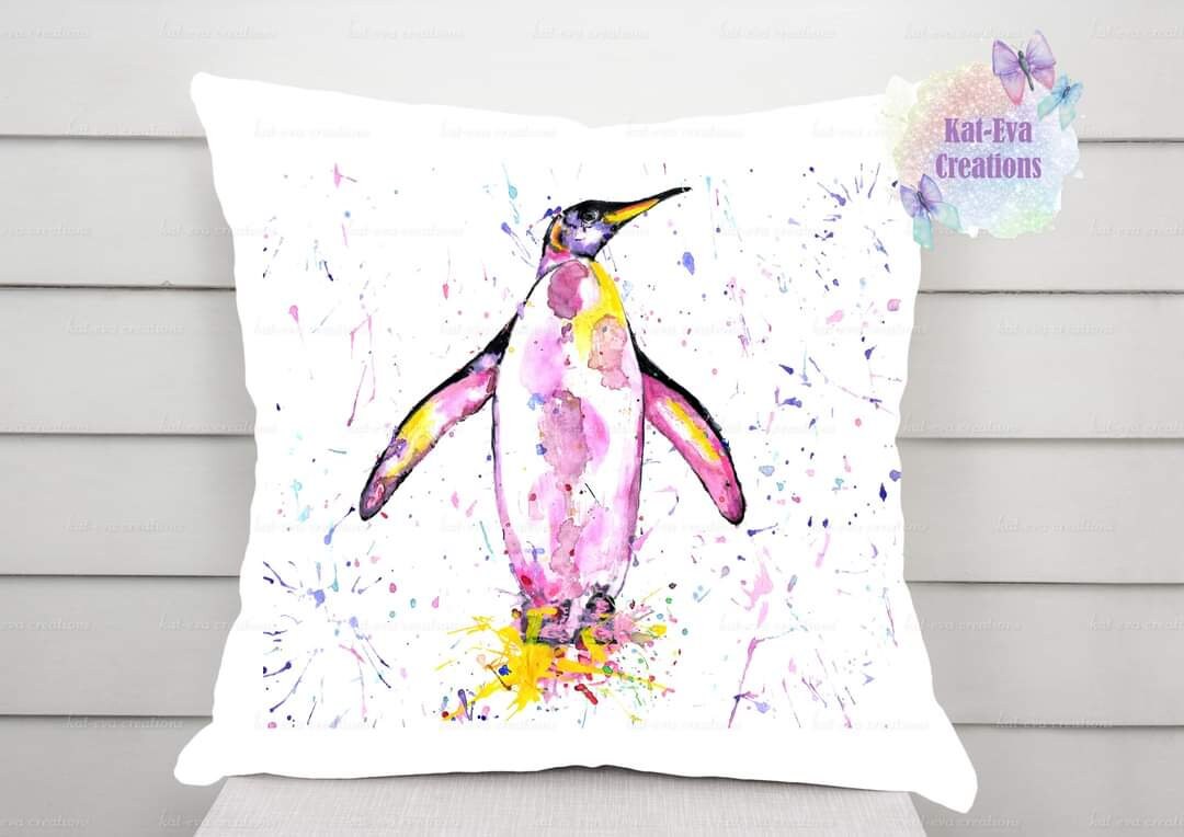 Beautiful penguin cushion. can be personalised