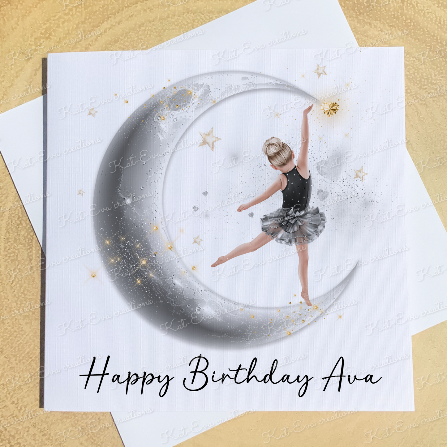 Personalised ballet, ballerina card. Good luck, well done, congratulations or birthday card. Choice of wording and ballerina (Copy)