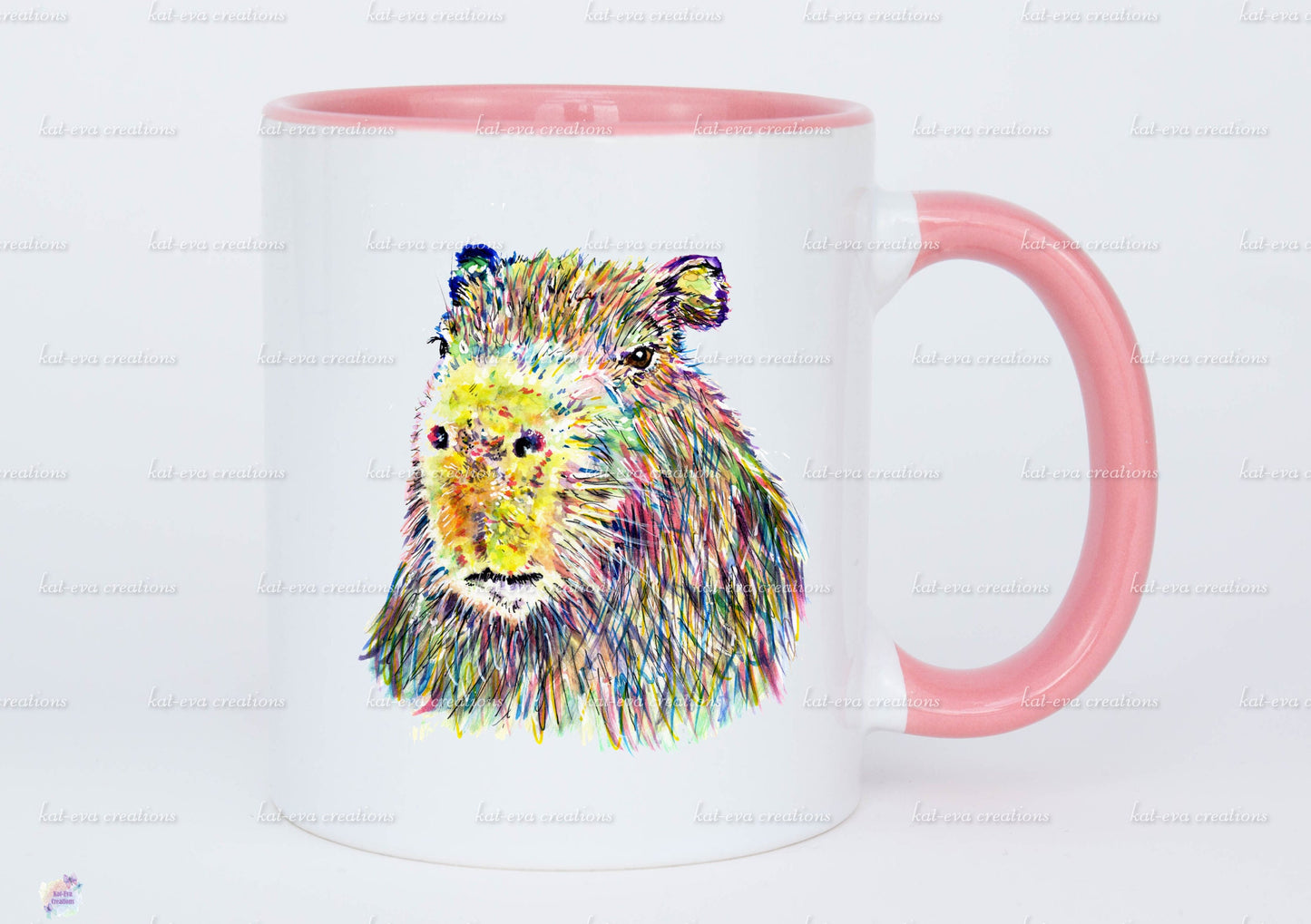 personalised watercolour capybara mug or mug and coaster set