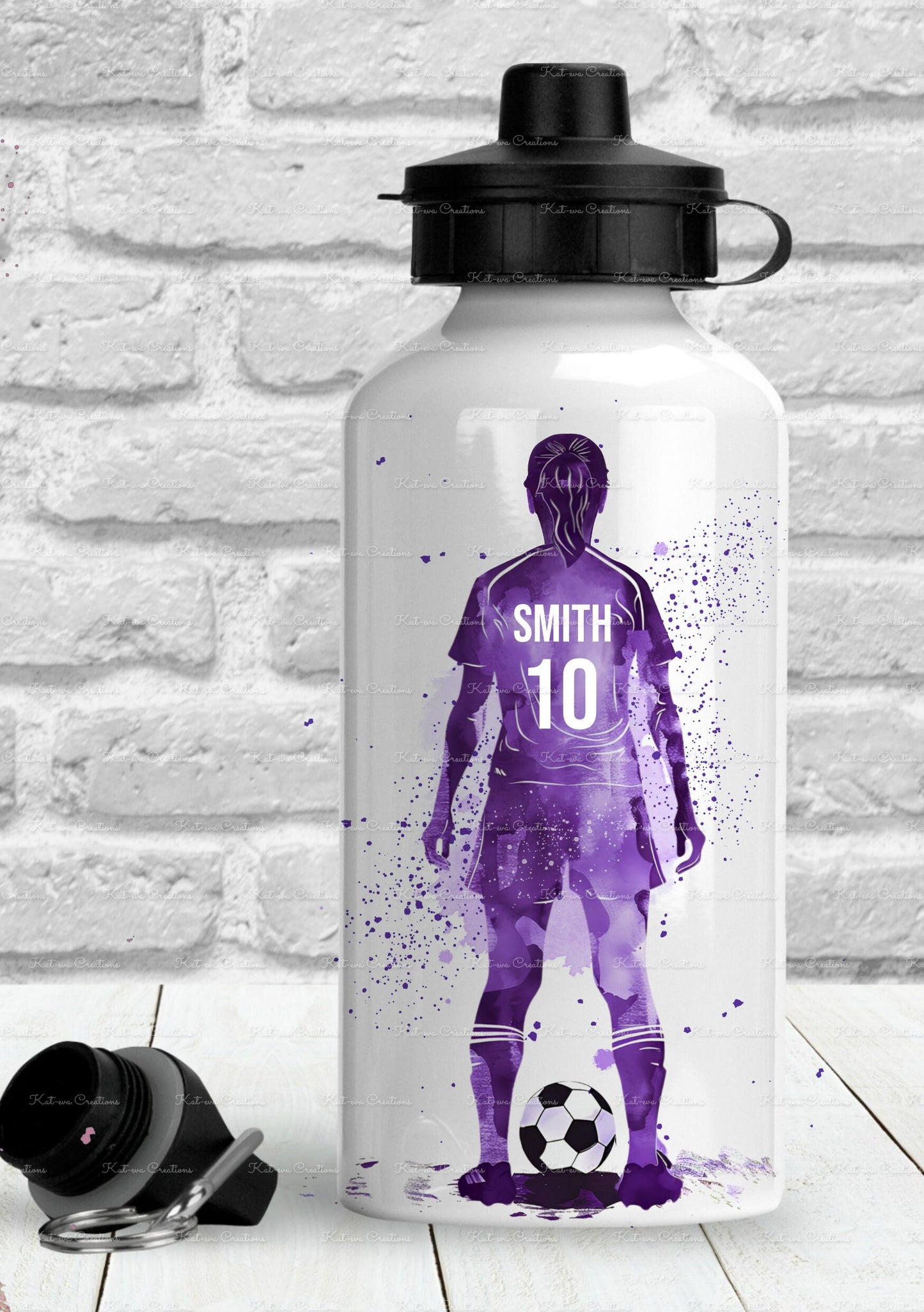 football bottle. Personalised girls female football bottle. ideal christmas or birthday gift or back to school. School bottle water bottle
