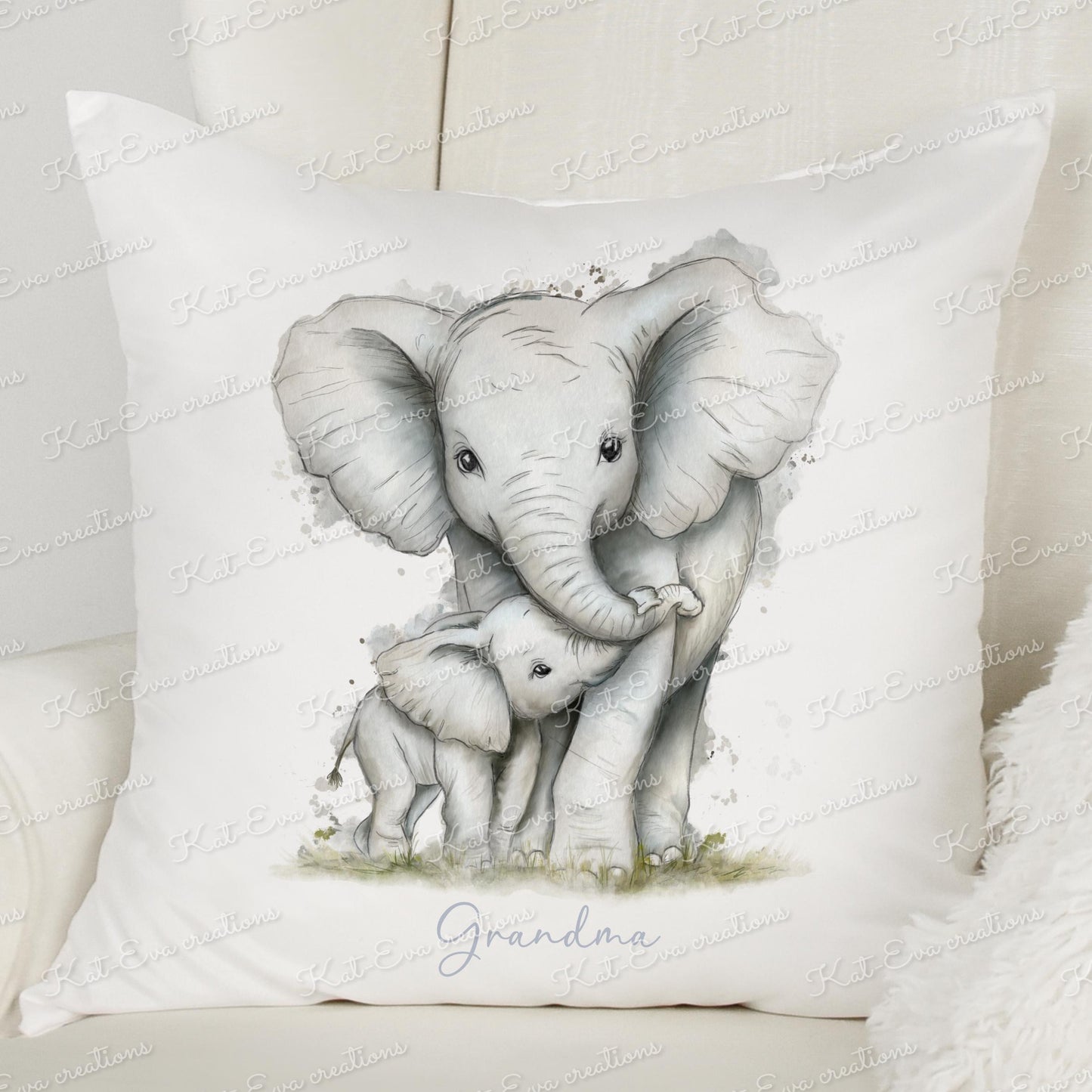 elephant personalised cushion. hedgehog mum pillow. Personalised cushion. Mothers day gift. Birthday present. mother and child