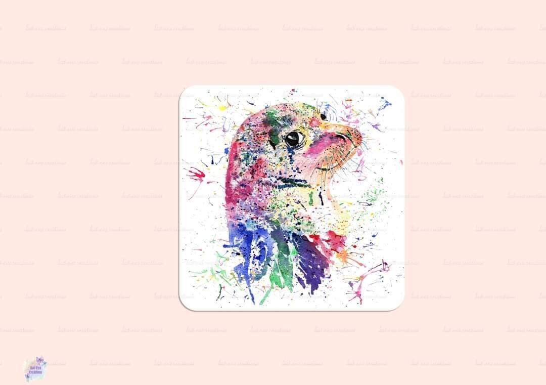 personalised watercolour seal mug or mug and coaster set