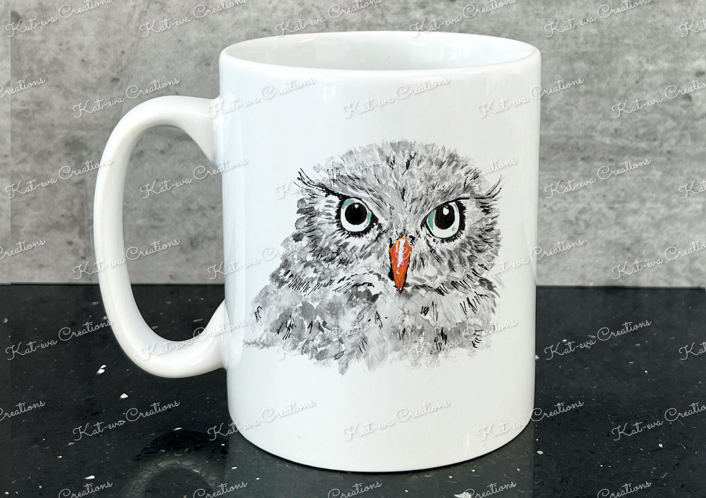 owl mug. personalised owl cup. Ideal for birthday or christmas gift. Secret santa present or stocking filler
