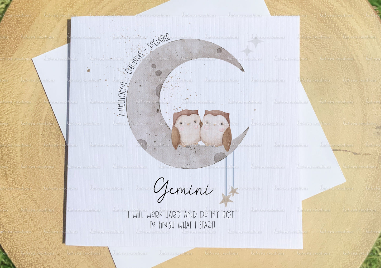 Zodiac birthday card, can be personalised. Matching badge available. aquarius, pisces, aries, taurus, gemini, cancer, virgo, libra, scorpio