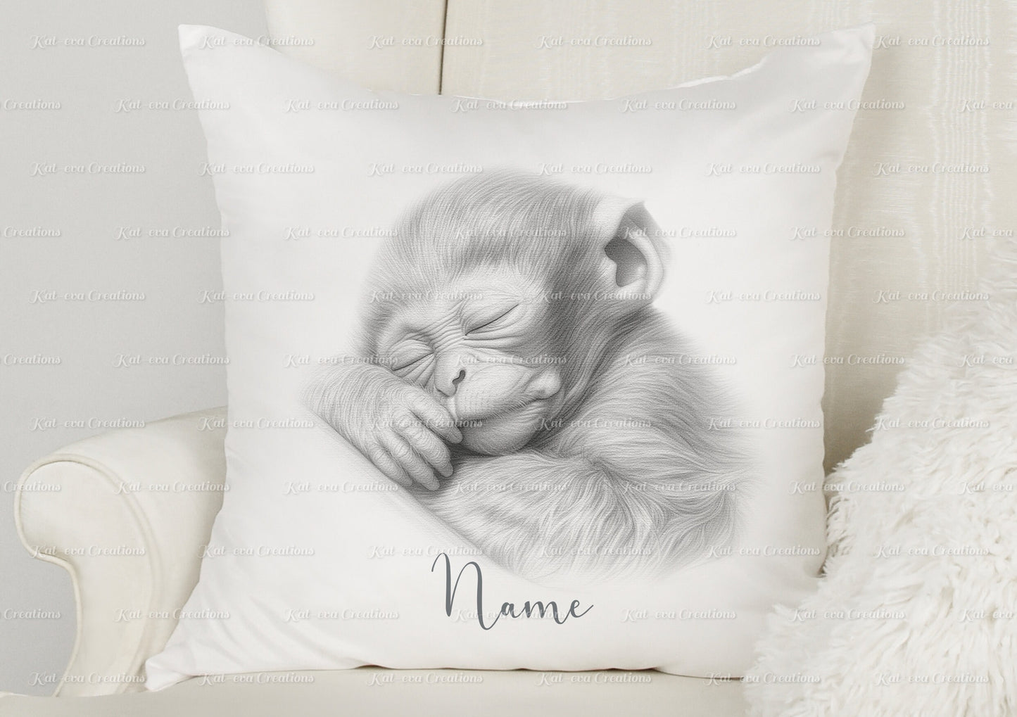 monkey cushion. personalised cute baby monkey / chimp pillow. ideal birthday or mother's day gift