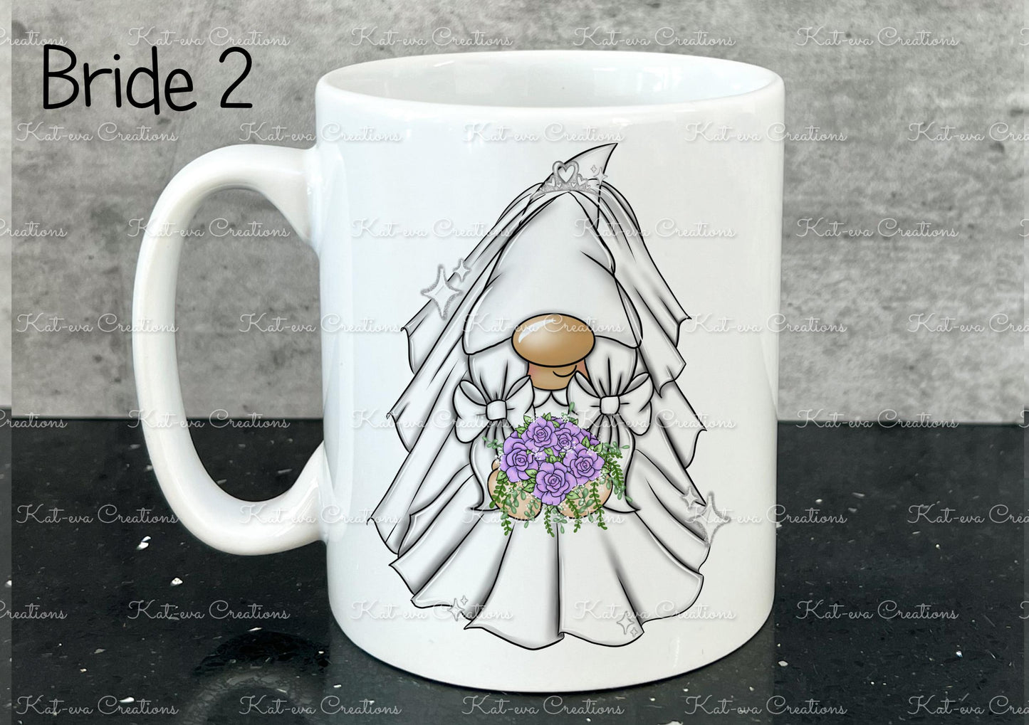 Personalised Bride and groom Mugs. personalised gnomes, gonks, bride and groom. Ideal wedding gift or engagement present