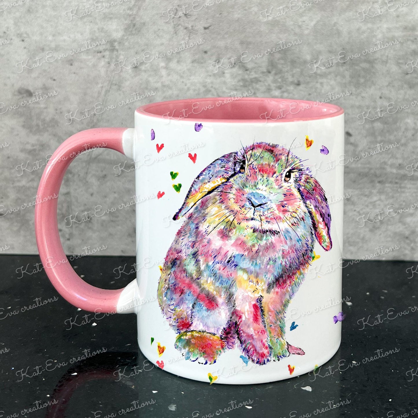 rabbit mug. bunny cup. can be personalised. ideal birthday, mother's day or father's day gift. Easter present