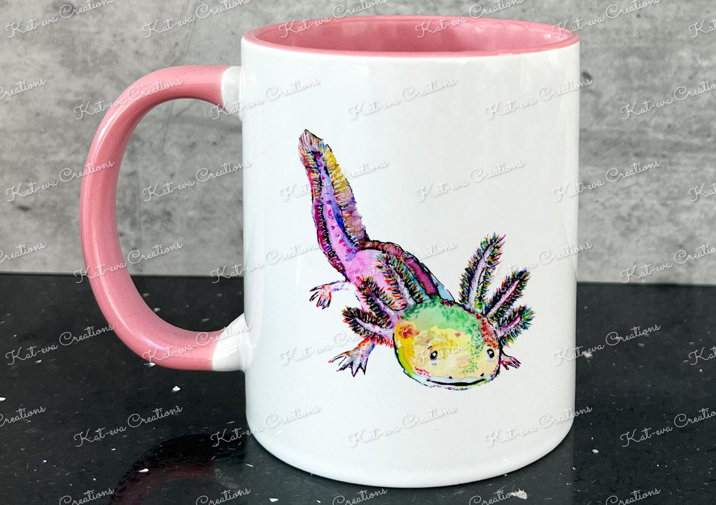 axolotl mug, personalised axolotl cup. Christmas eve mug, christmas or birthday present. Secret santa gift or stocking filler.