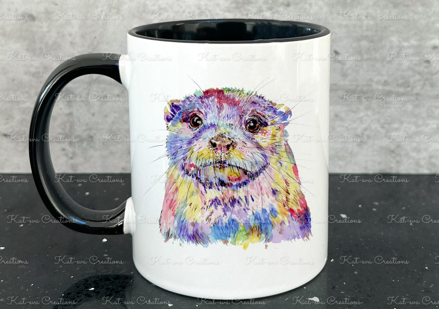 Beautiful otter mug. personalised otter cup. ideal birthday or christmas gift. secret santa present. xmas eve mug or stocking filler