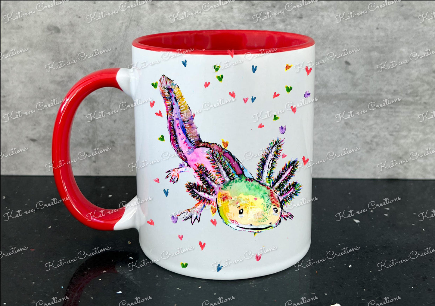 axolotl mug, personalised axolotl cup. Christmas eve mug, christmas or birthday present. Secret santa gift or stocking filler.