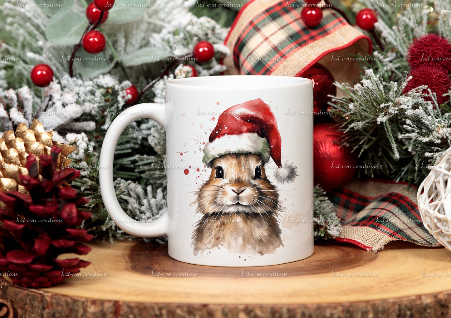 bunny Mug, personalised Christmas rabbit / bunny mug. Ideal Christmas gift. stocking filler or secret Santa present