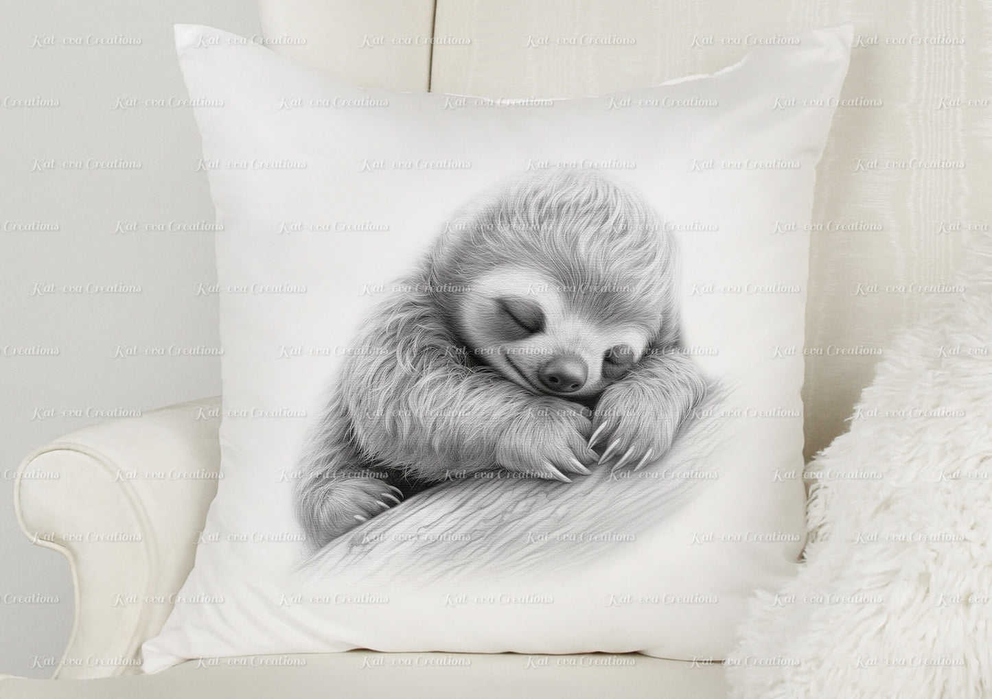 sloth cushion. personalised cute baby sloth pillow. ideal christmas, secret santa, stocking filler, or birthday gift