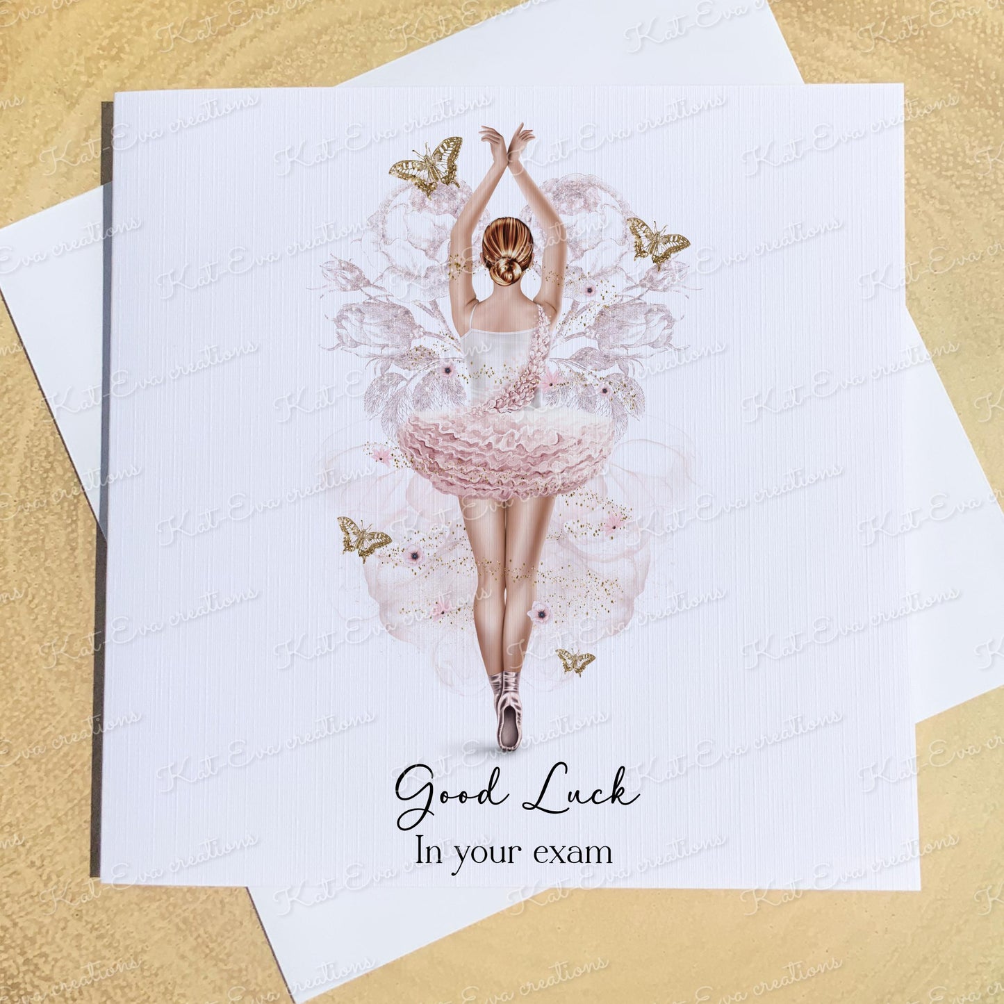 Personalised ballet, ballerina card. Good luck, well done, congratulations or birthday card. Choice of wording and ballerina