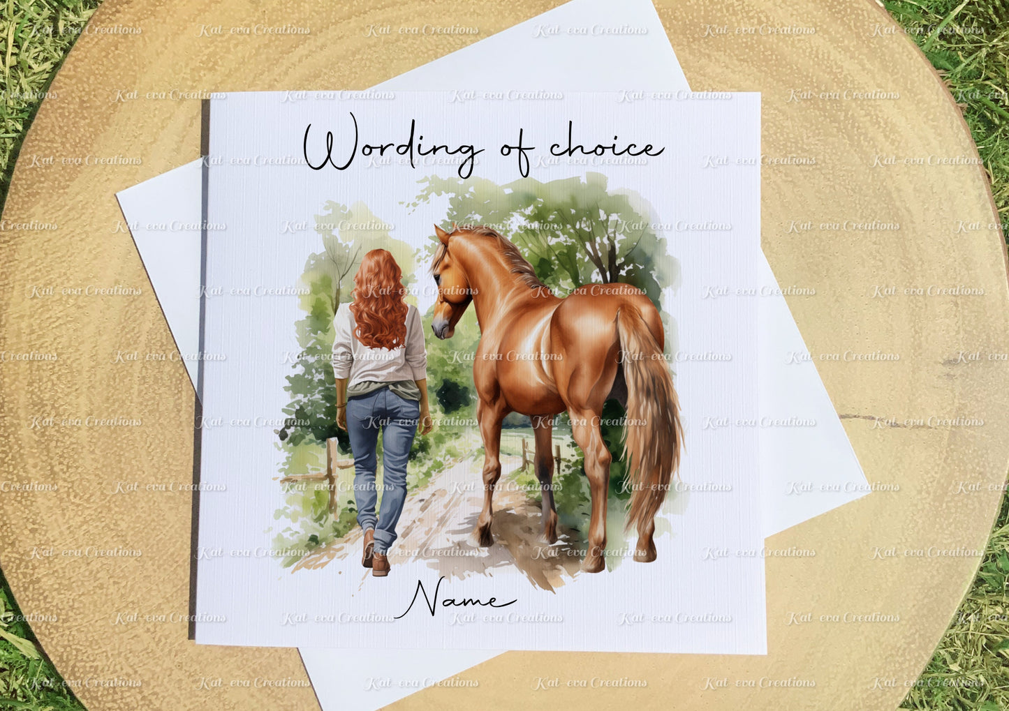 Horse card. personalised horse card. Lots of different girls and horses available