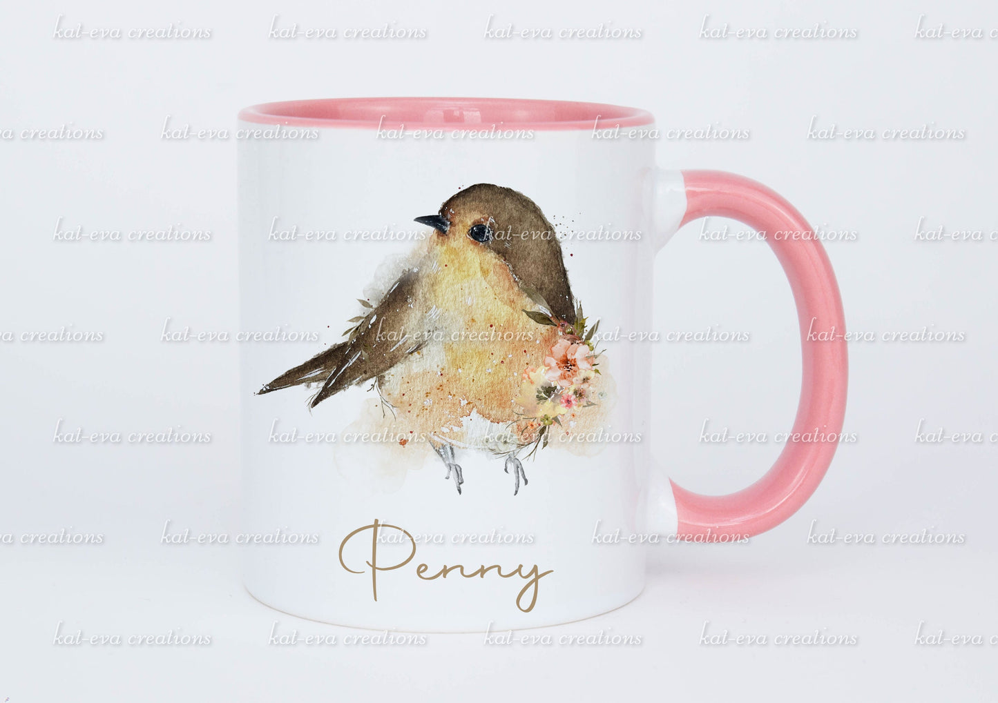 Robin mug. stunning Christmas robin available with or without flowers. Ideal for christmas eve box, secret Santa or Christmas gift