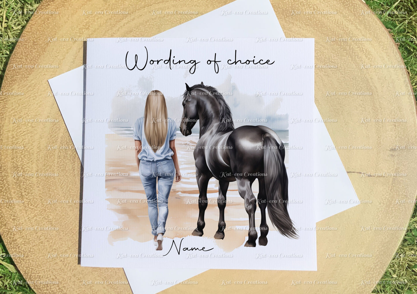 Horse card. personalised horse card. Lots of different girls and horses available
