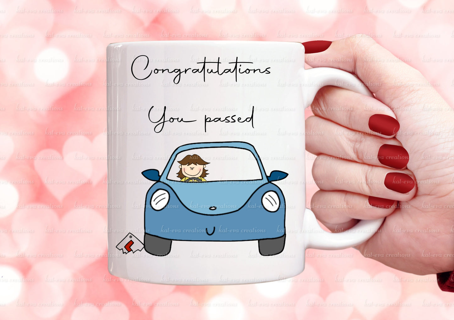 congratulations on passing you driving test mug, thank you driving instructor. can be personalised