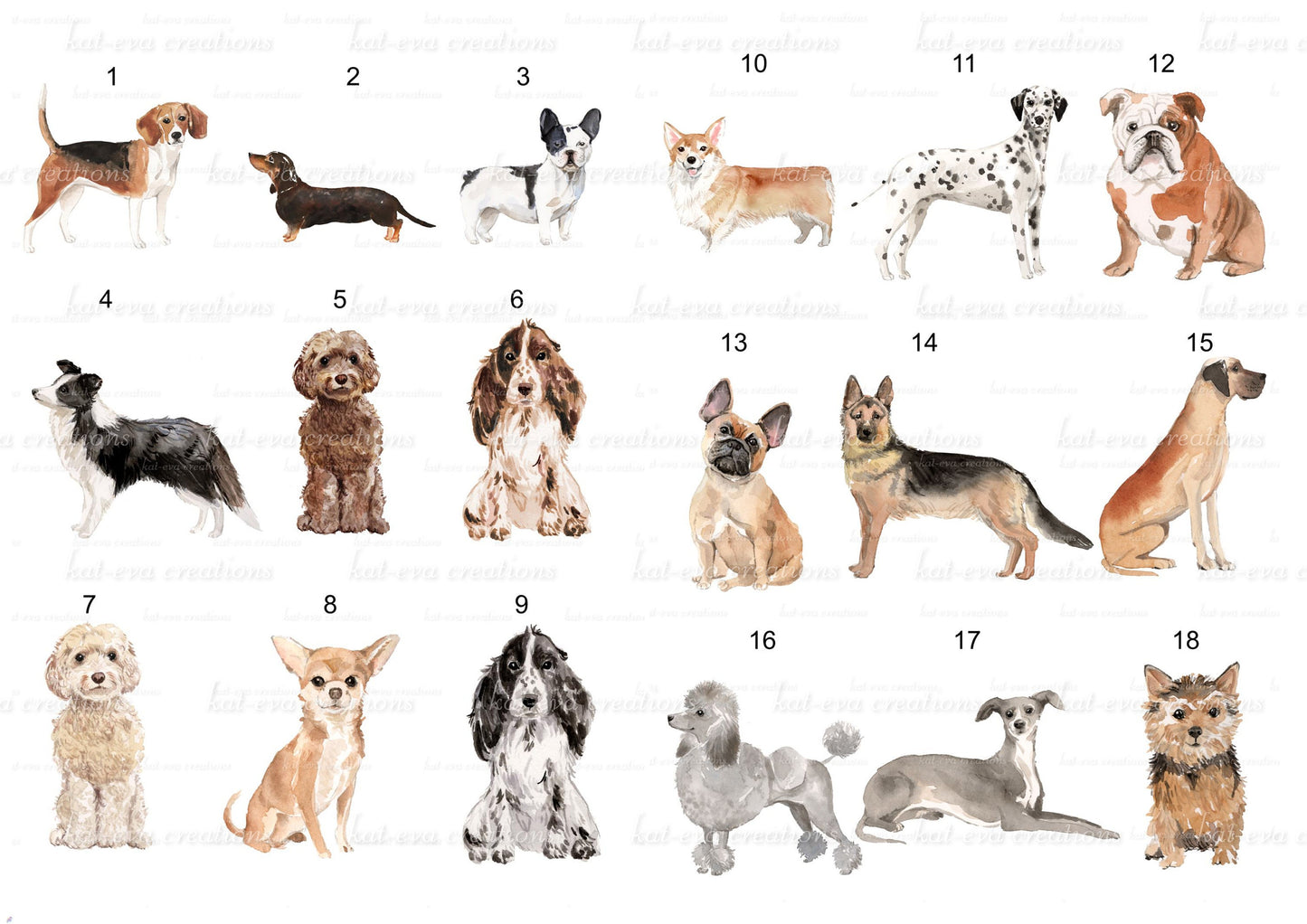 Personalised dog cushion. Lots of breeds available. spaniel, poodle, bulldog, and more