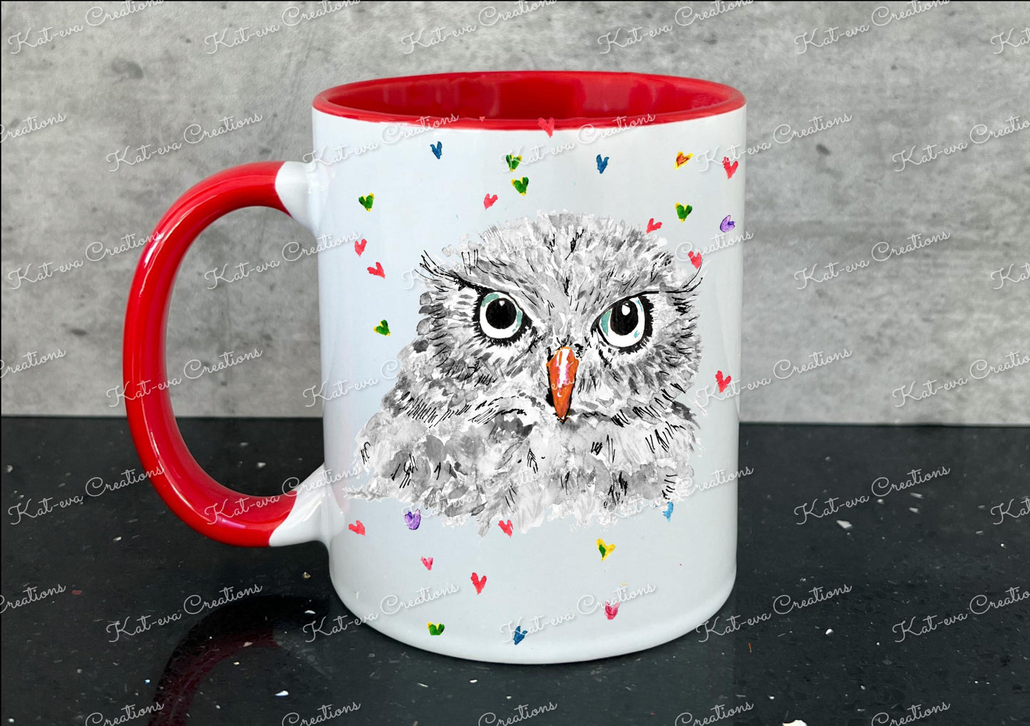 owl mug. personalised owl cup. Ideal for birthday or christmas gift. Secret santa present or stocking filler