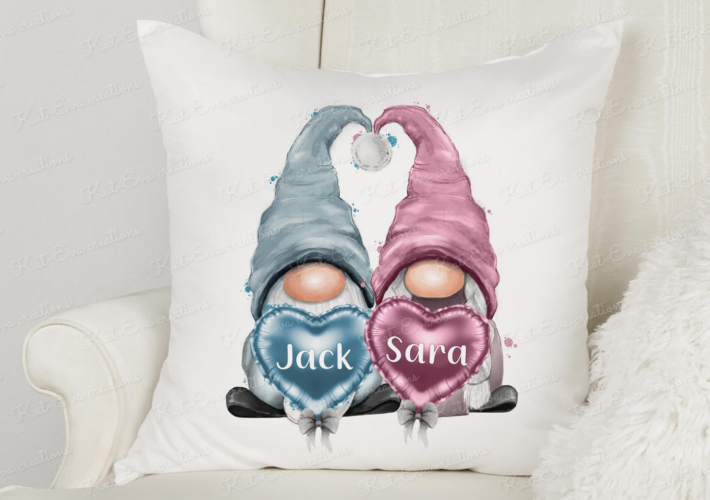 gonk / gnome cushion. Personalised cushion. Ideal for valentine's. birthday, wedding or engagements