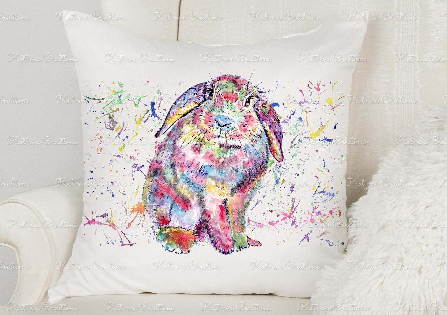 rabbit cushion. personalised bunny pillow. ideal birthday present, christmas or secret santa gift