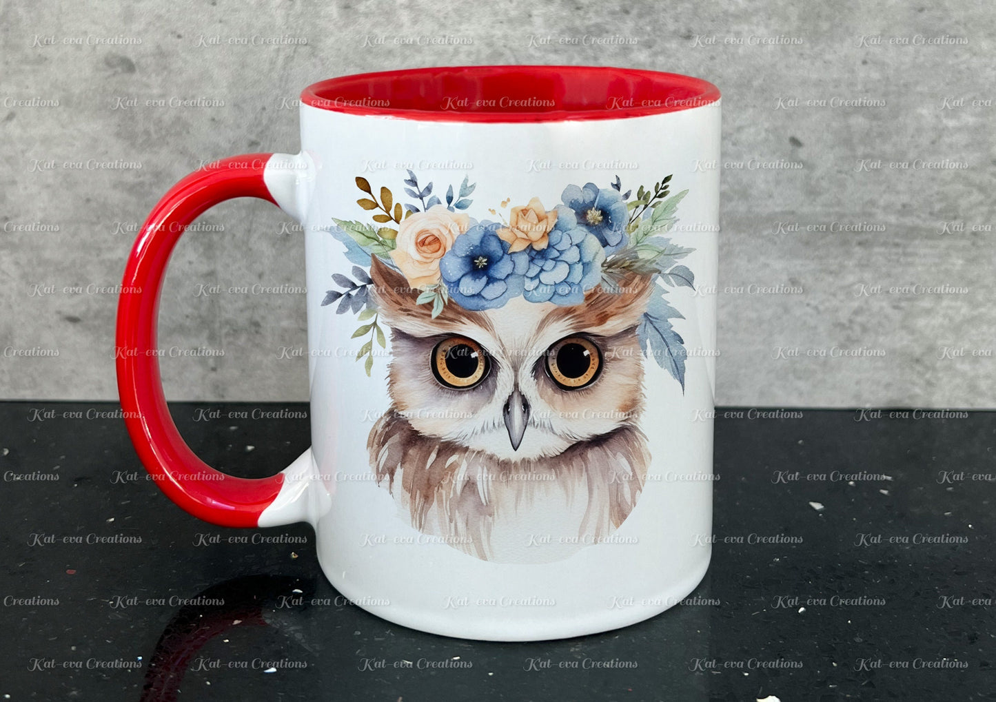 personalised owl mug. Gorgeous Floral owl Cup. Ideal for birthday, secret santa, stocking filler or Christmas present
