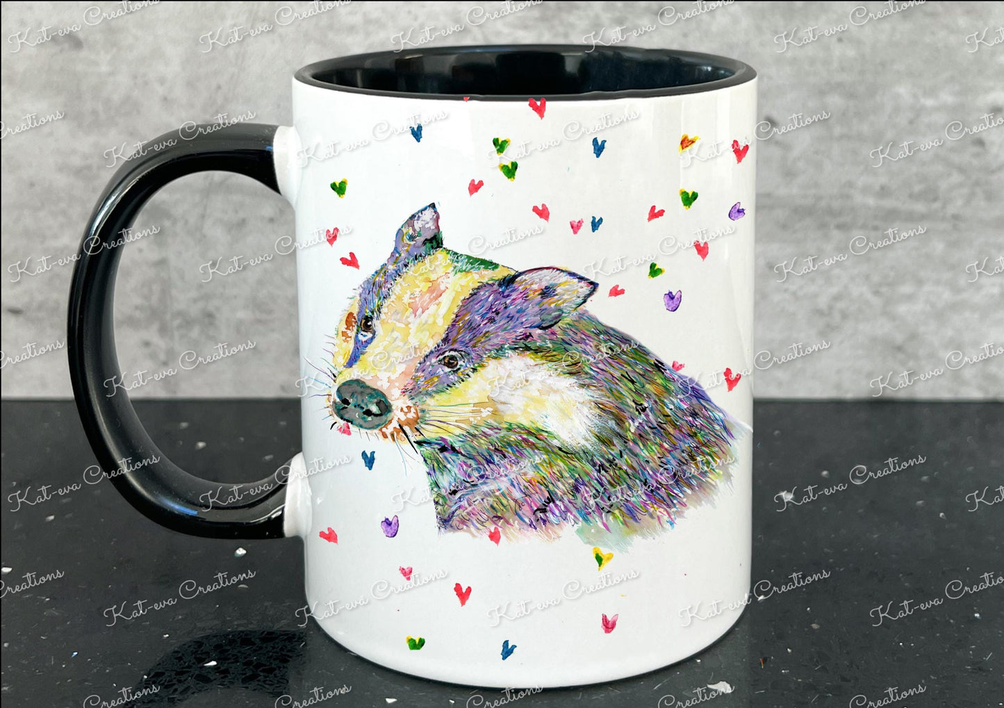 personalised badger mug. badger cup. beautiful christmas or birthday present. secret santa gift. xmas eve mug or stocking filler