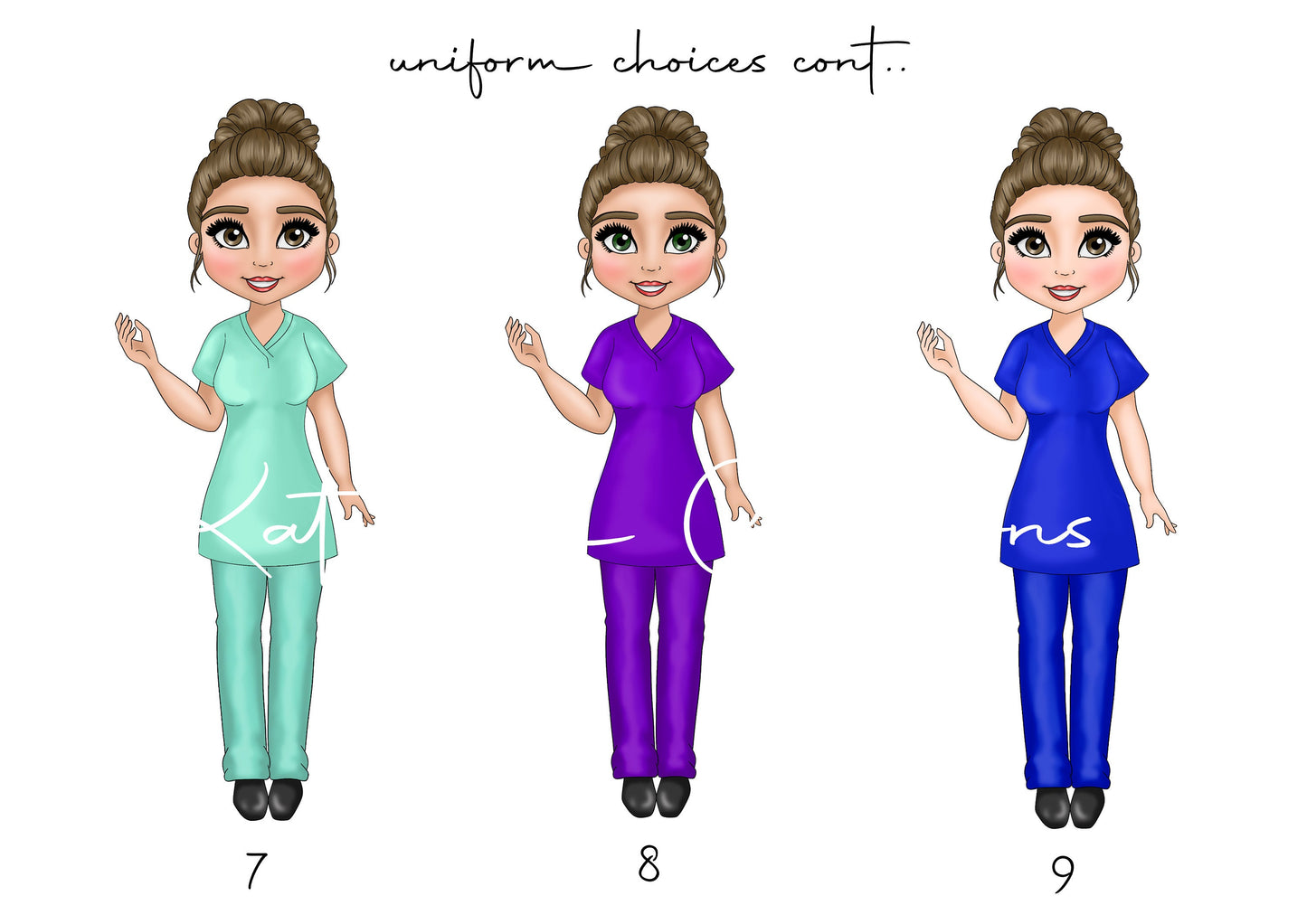 personalised Nurse mug. different hairstyles, uniform choices and more
