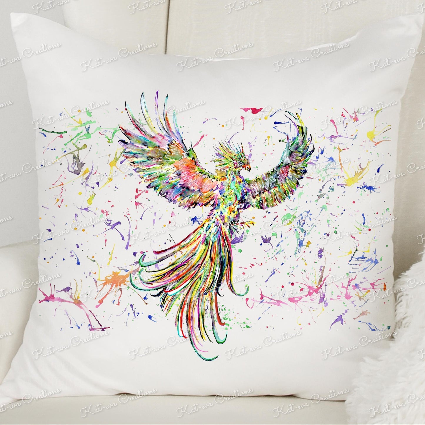 phoenix cushion. personalised phoenix pillow. Ideal Christmas or birthday present. Secret Santa gift. Easter, mothers fathers day present.