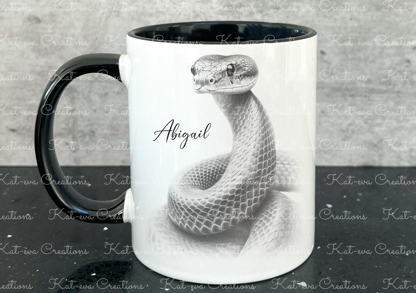 snake mug. Personalised snake cup. Ideal gift for Christmas. Birthday, secret santa or stocking filler