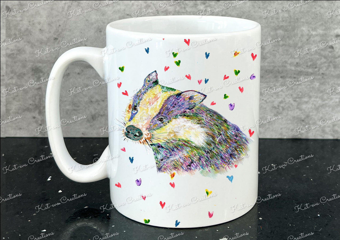 personalised badger mug. badger cup. beautiful christmas or birthday present. secret santa gift. xmas eve mug or stocking filler