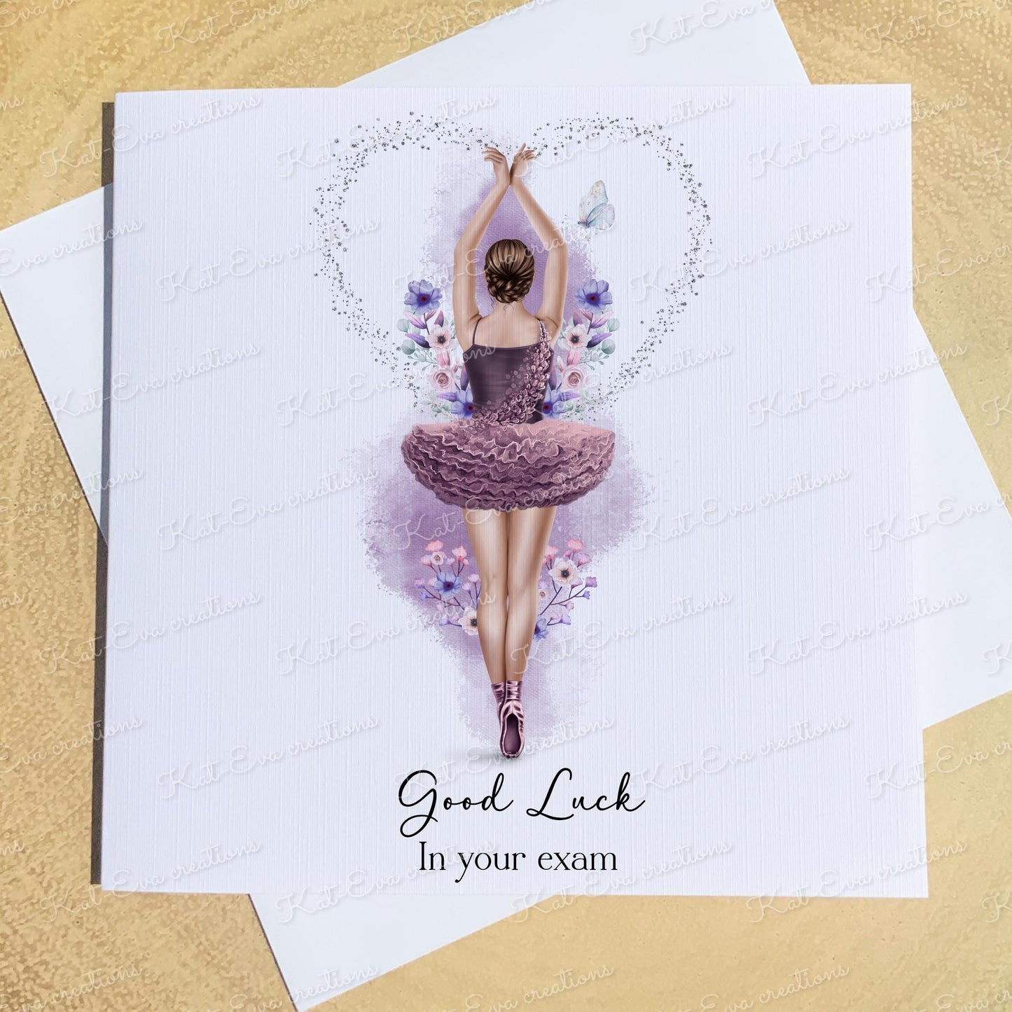 Personalised ballet, ballerina card. Good luck, well done, congratulations or birthday card. Choice of wording and ballerina