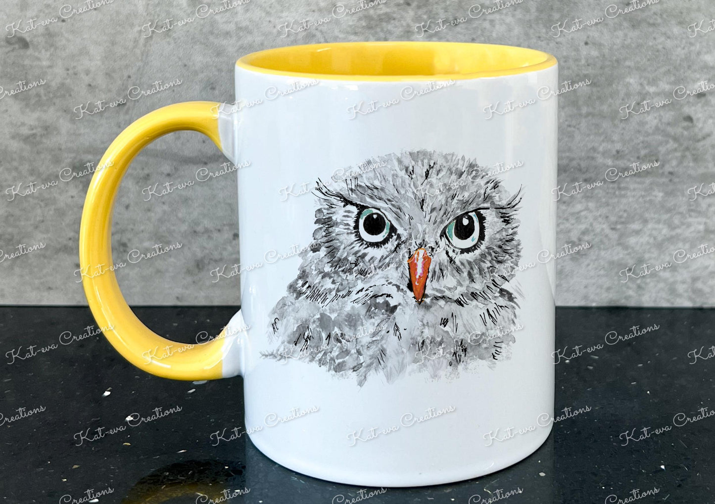 owl mug. personalised owl cup. Ideal for birthday or christmas gift. Secret santa present or stocking filler