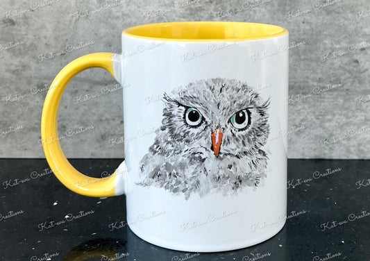 owl mug. personalised owl cup. Ideal for birthday or christmas gift. Secret santa present or stocking filler