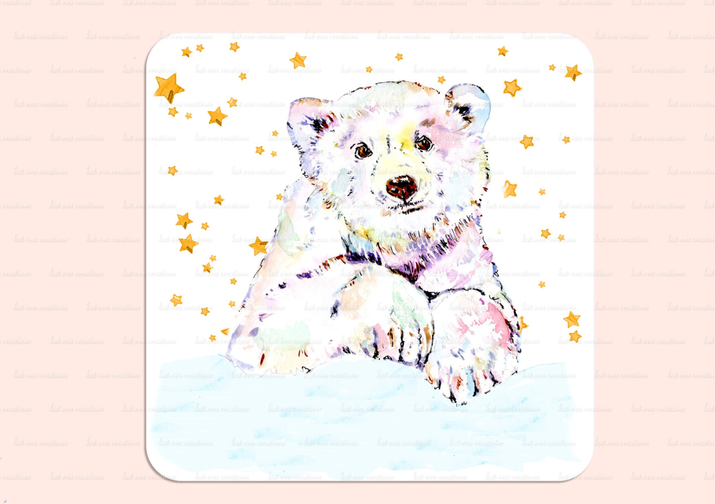 personalised polar bear mug or mug and coaster set