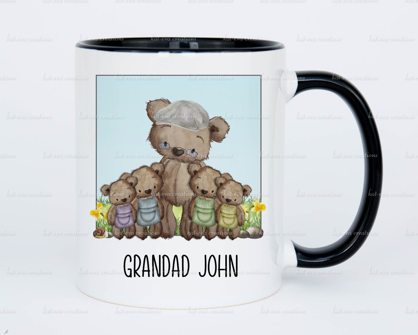 Stunning watercolour dad, grandad teddy mug or mug and coaster set. can be personalised