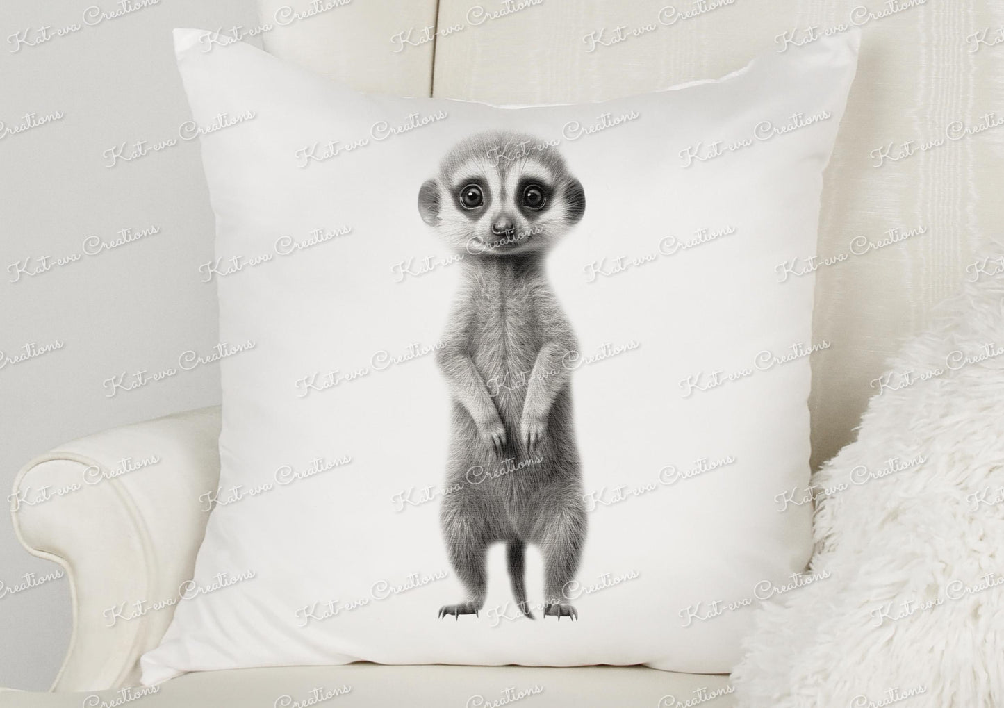 Meerkat cushion. personalised meerkat pillow. ideal christmas, secret santa, stocking filler, or birthday gift