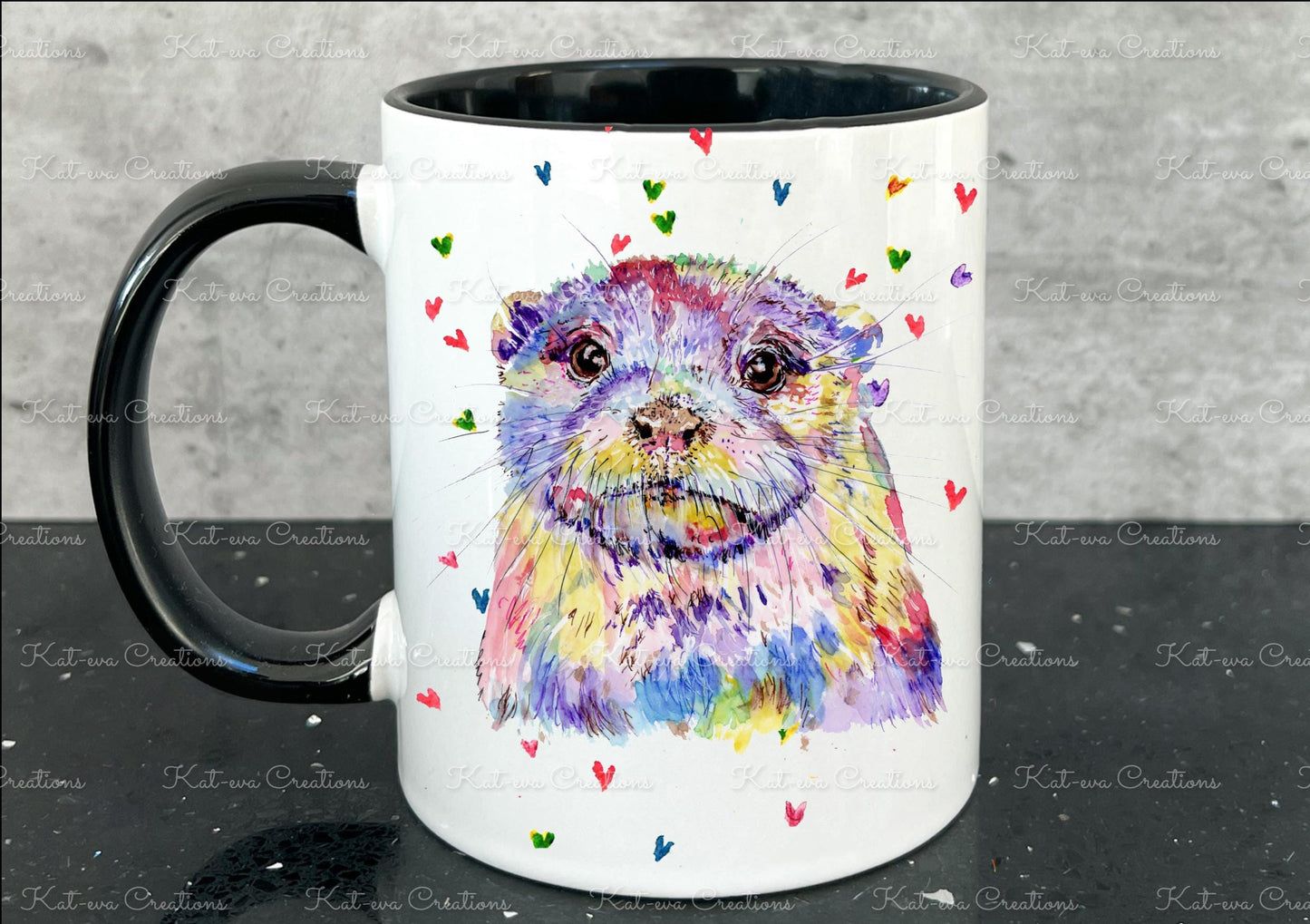 Beautiful otter mug. personalised otter cup. ideal birthday or christmas gift. secret santa present. xmas eve mug or stocking filler