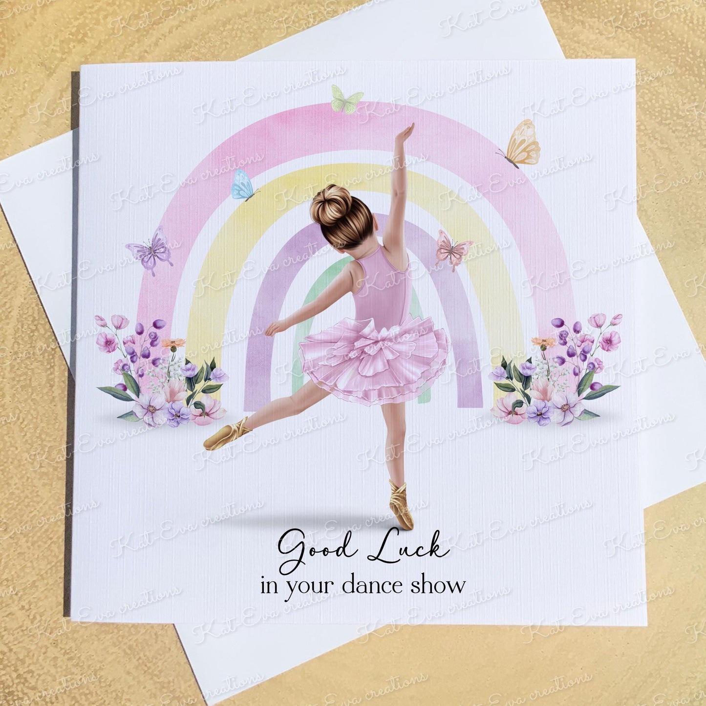 Personalised ballet, ballerina card. Good luck, well done, congratulations or birthday card. Choice of wording and ballerina
