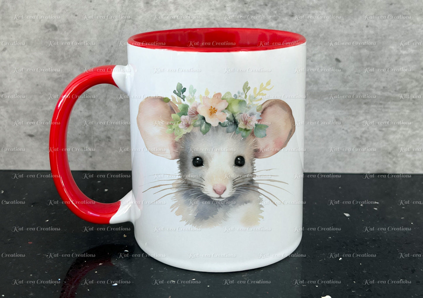personalised mouse mug. Gorgeous Floral mouse Cup. Ideal for birthday, secret santa, stocking filler or Christmas present
