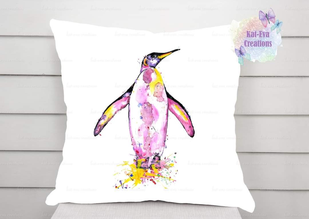 Beautiful penguin cushion. can be personalised