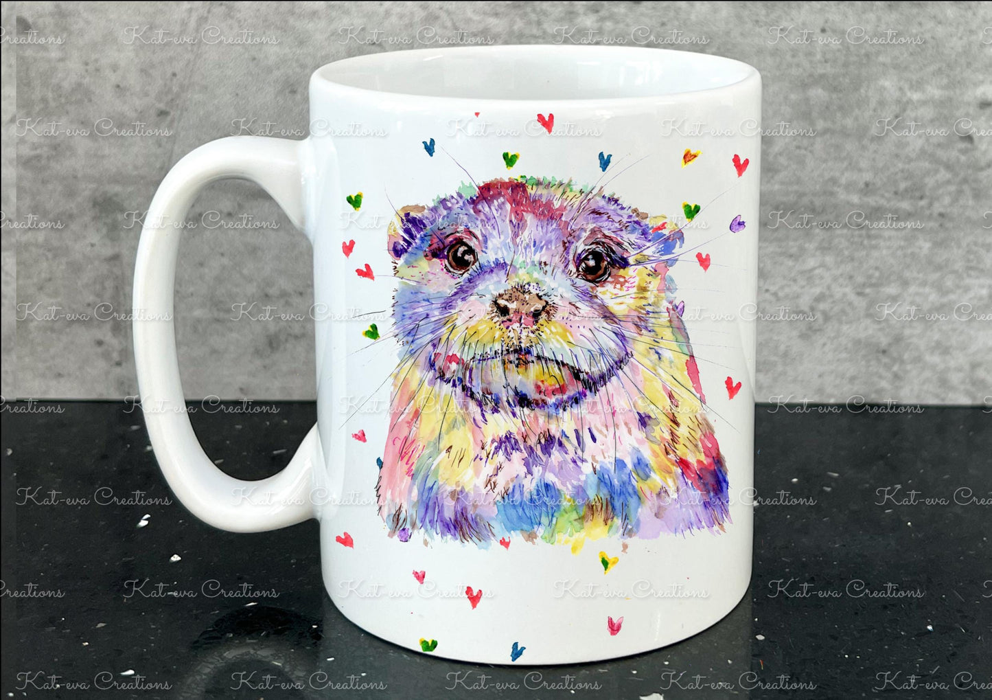 Beautiful otter mug. personalised otter cup. ideal birthday or christmas gift. secret santa present. xmas eve mug or stocking filler
