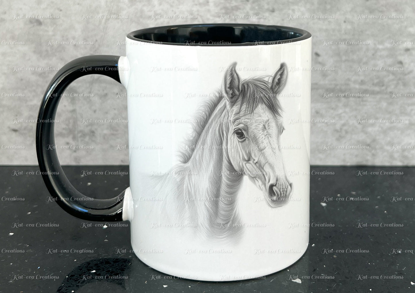 foal mug. Personalised sketch horse cup. Ideal gift for Christmas. Birthday, secret santa or stocking filler