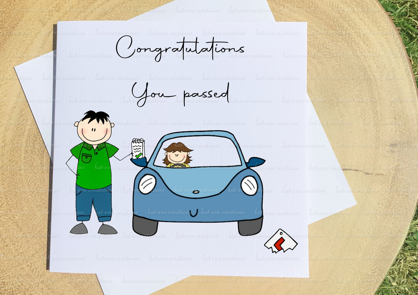 driving test card. thank you driving instructor card. can be personalised