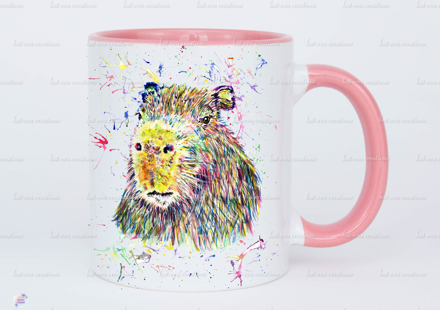 personalised watercolour capybara mug or mug and coaster set
