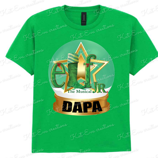 Dapa elf Tshirt Child Size With Name