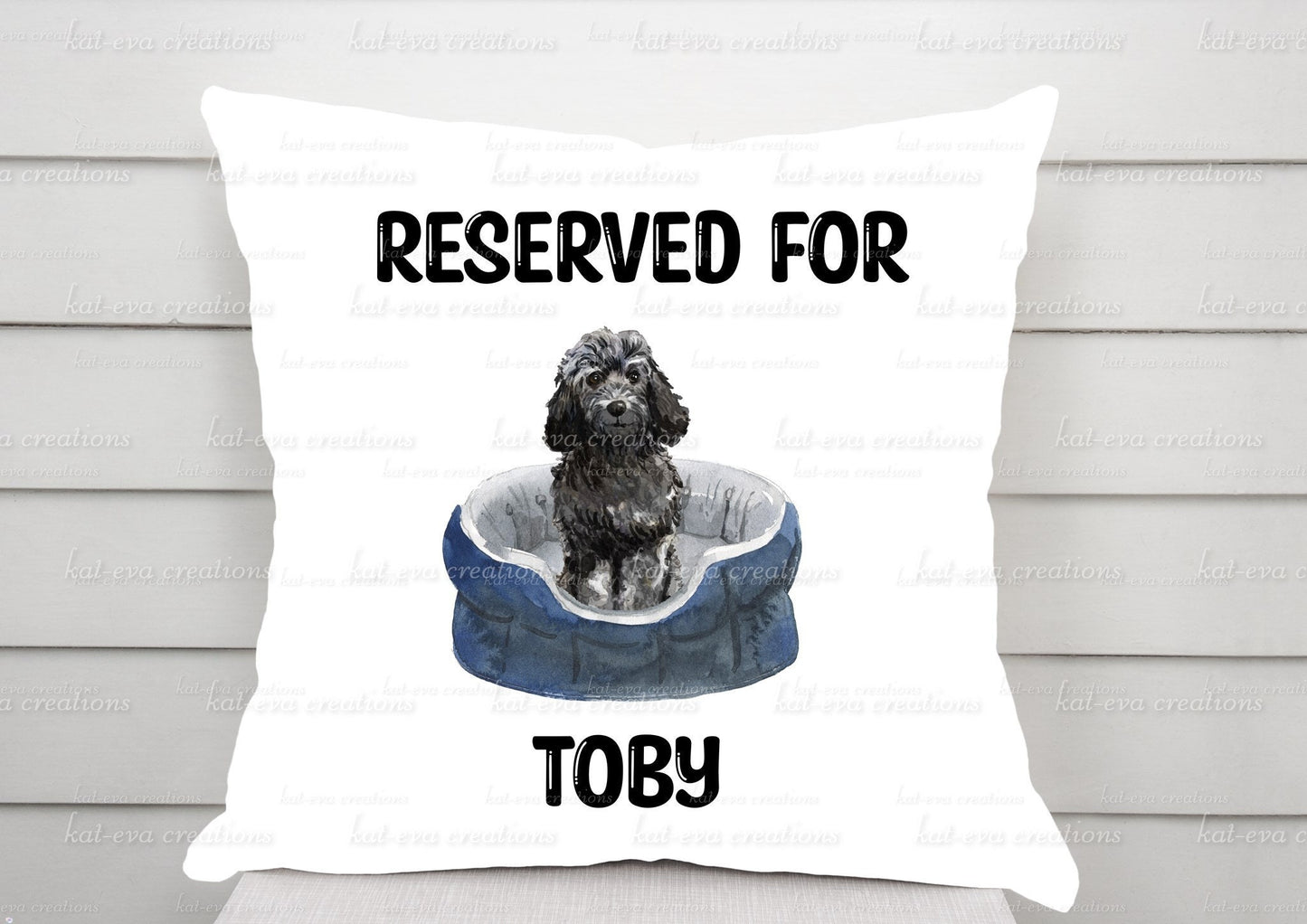Personalised dog cushion. Lots of breeds available. spaniel, poodle, bulldog, and more