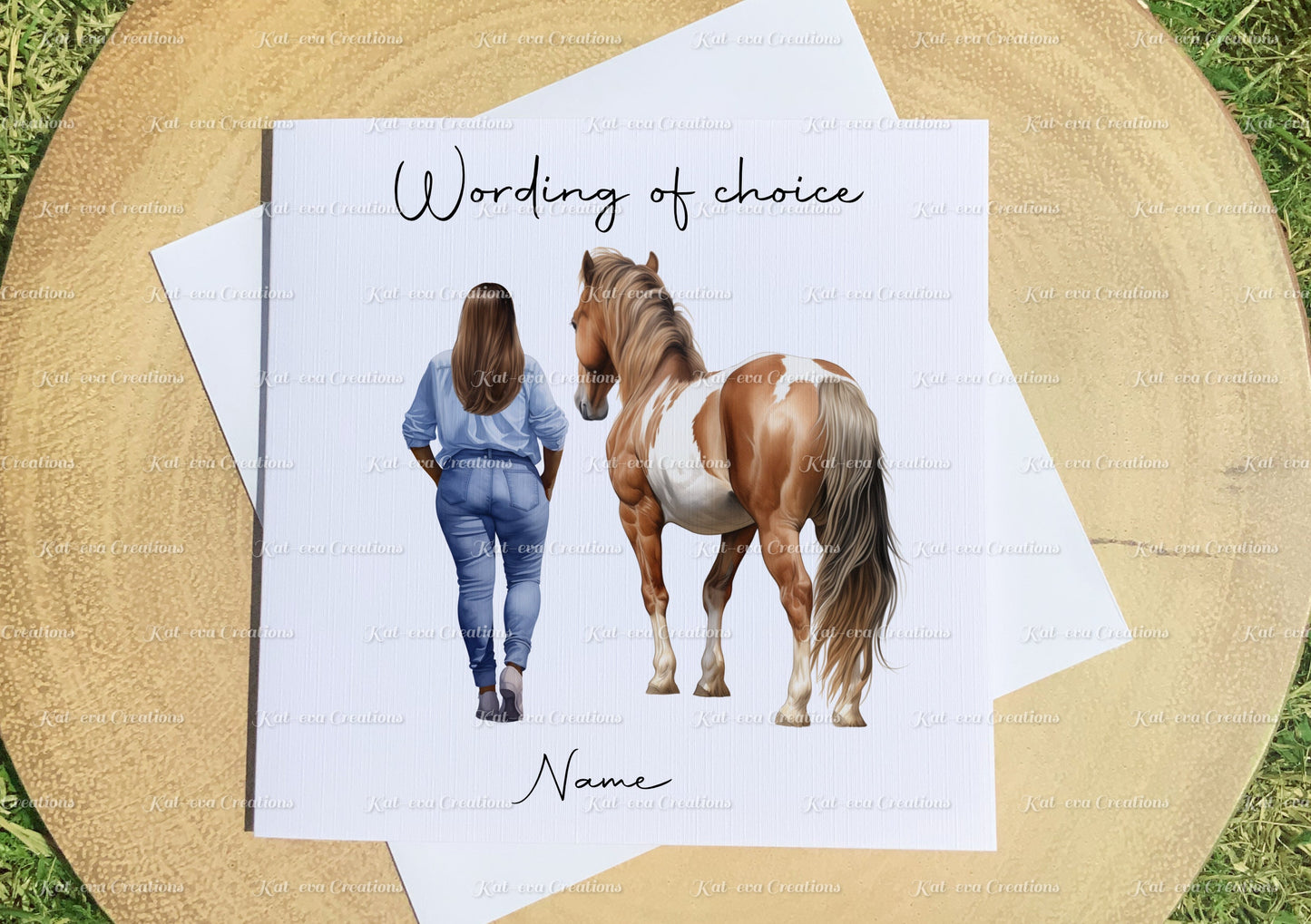Horse card. personalised horse card. Lots of different girls and horses available