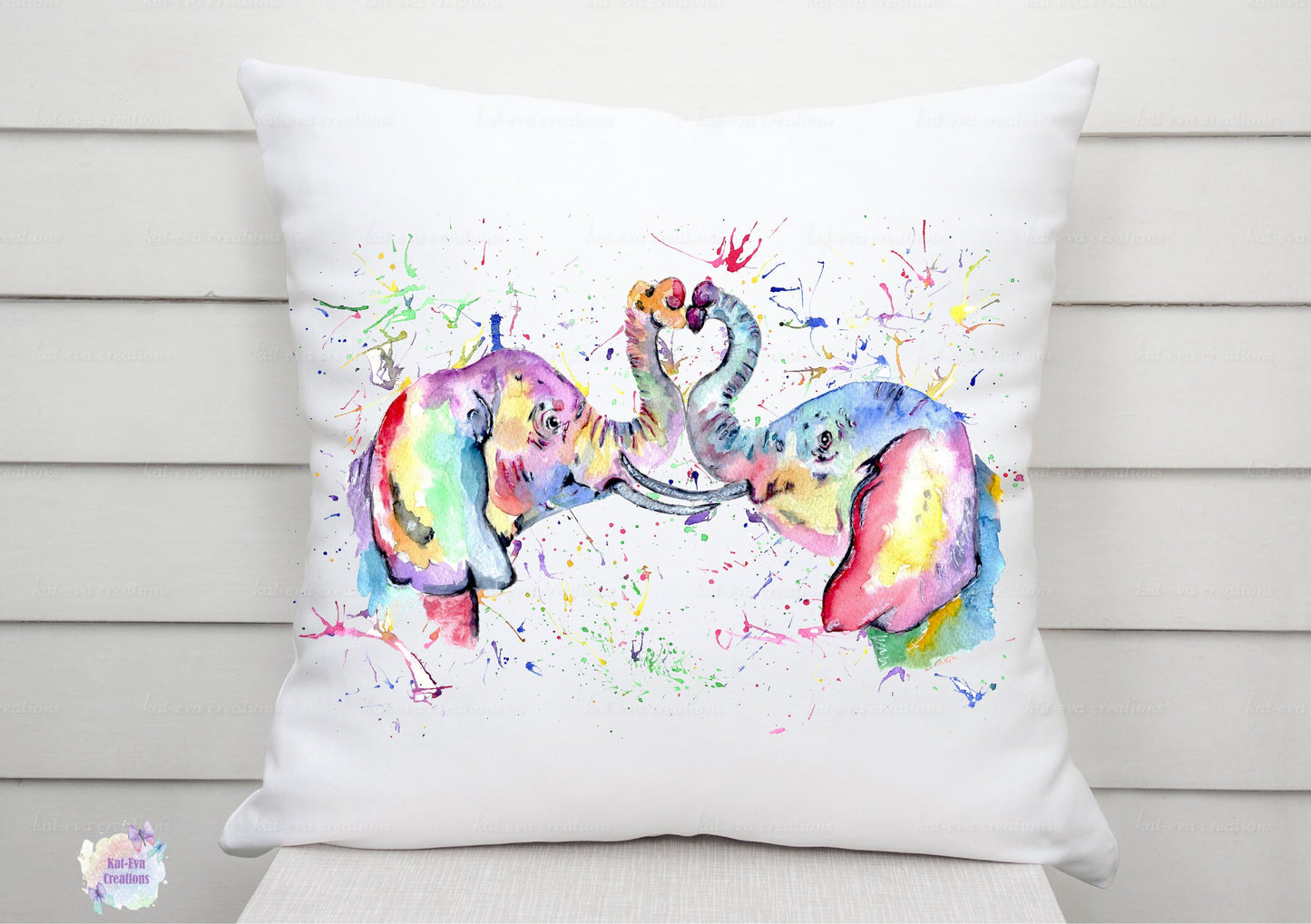 Personalised elephant cushion. Elephant couple. ideal valentine, engagement or wedding present